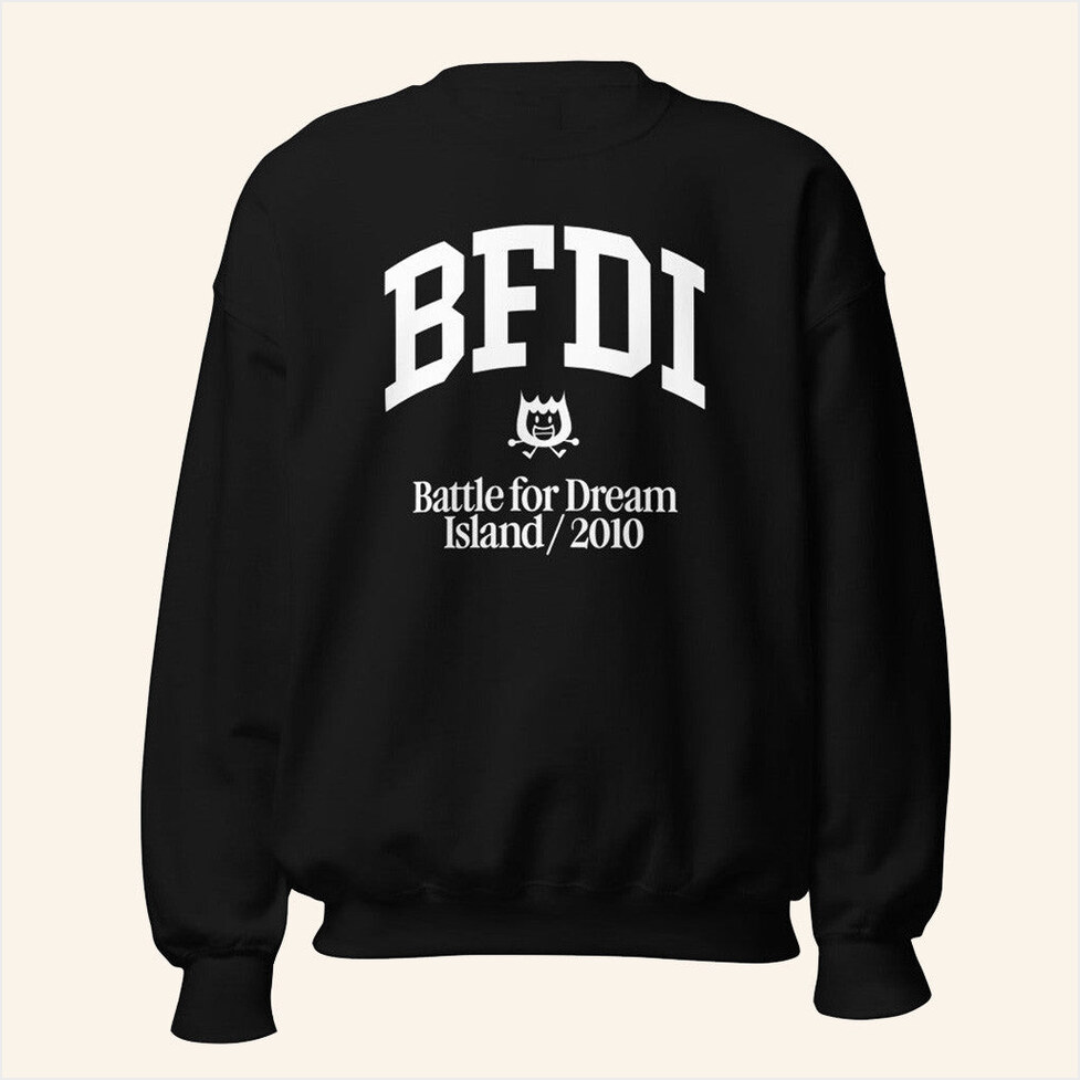 Jacknjellify BFDI Merch Battle For Dream Island 2010 Black Sweatshirt Gifts For Dudes-1