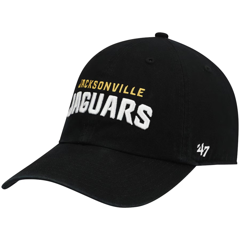 Jacksonville Jaguars 47 Clean Up Script Embroidered Hat Best Gifts For Football Fans-1