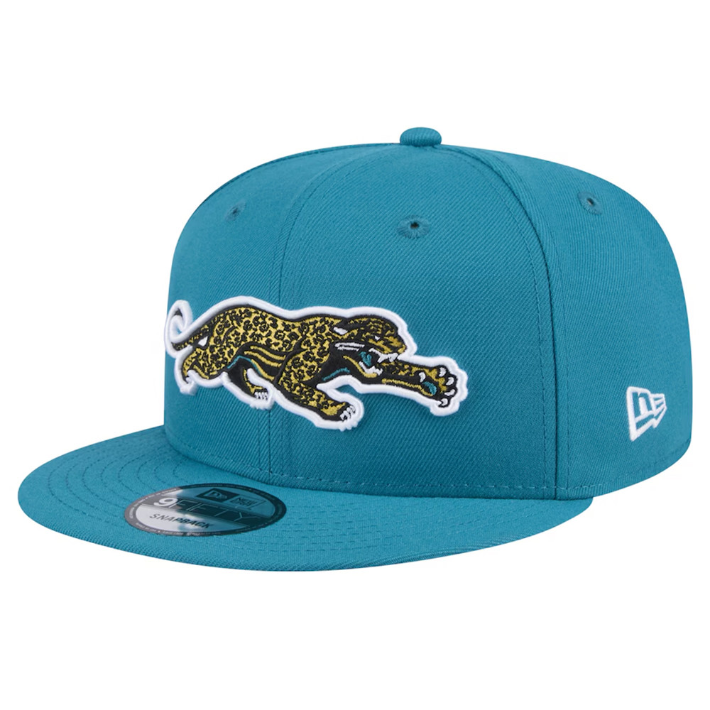 Jacksonville Jaguars New Era Throwback Crawl Standard 9FIFTY Snapback Hat Best Football Gifts-1