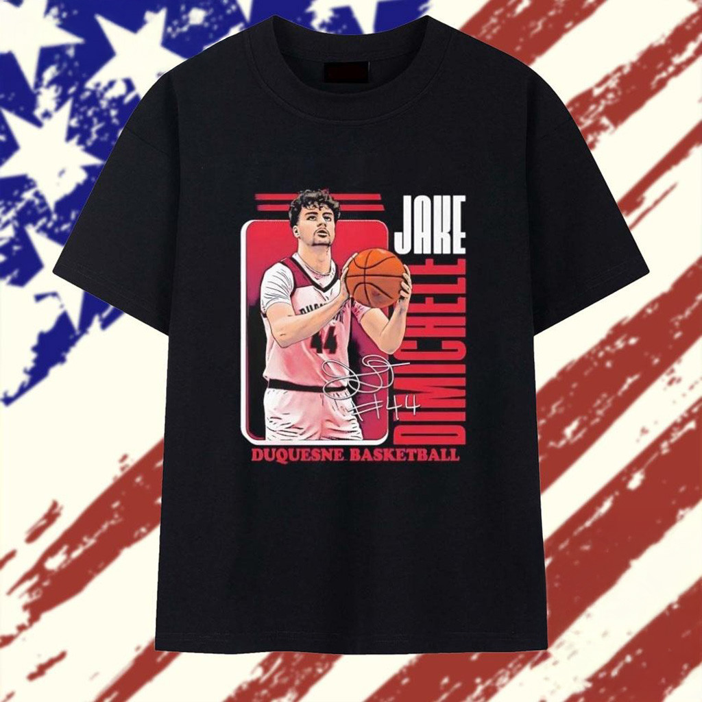 Jake Dimichele Duquesne Dukes Picture Frame Signature T-Shirt Good Gifts For Basketball Fans-1