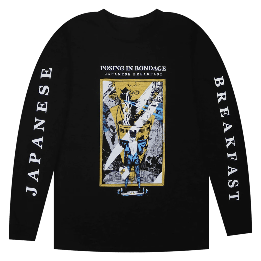 Japanese Breakfast Merch Japanese Breakfast Posing In Bondage Black Long Sleeve T-Shirt-1