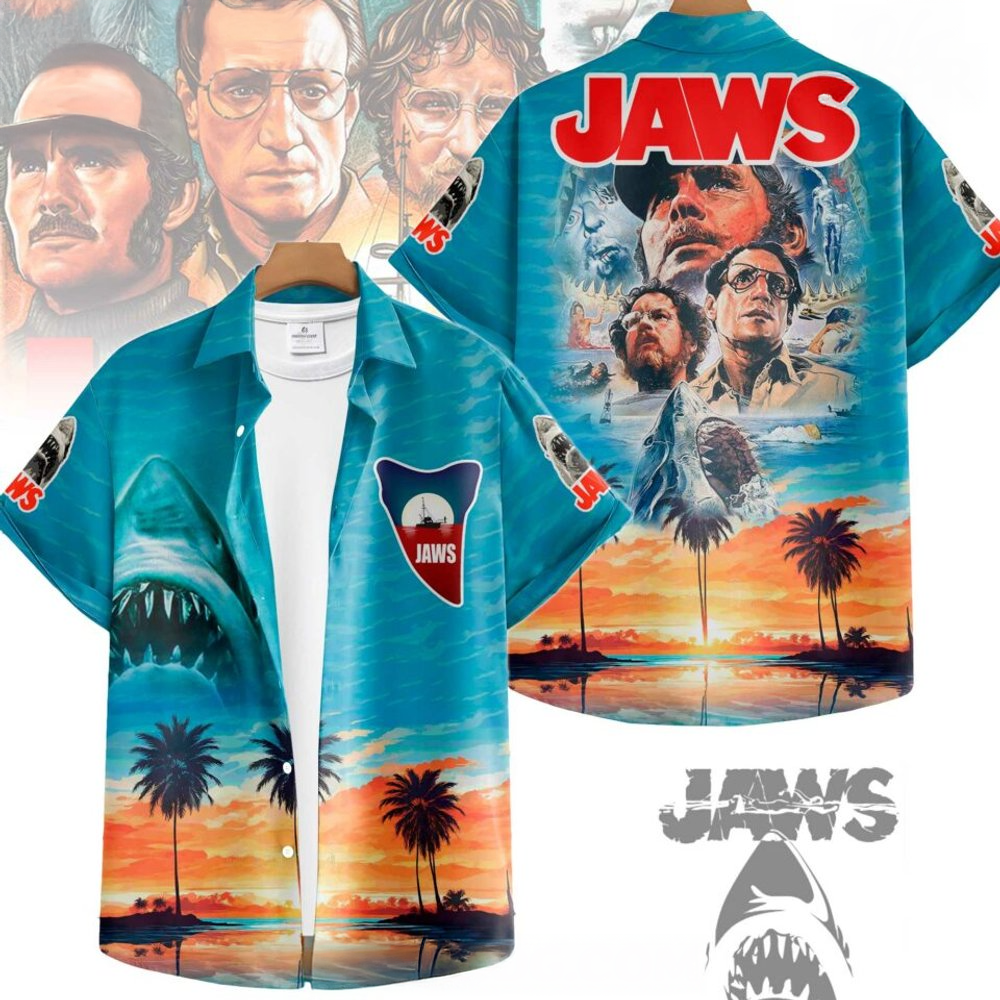 Jaws Summer 2025 Hawaiian Shirt Jaws Merch Best Father's Day Gifts For Grandpa-1