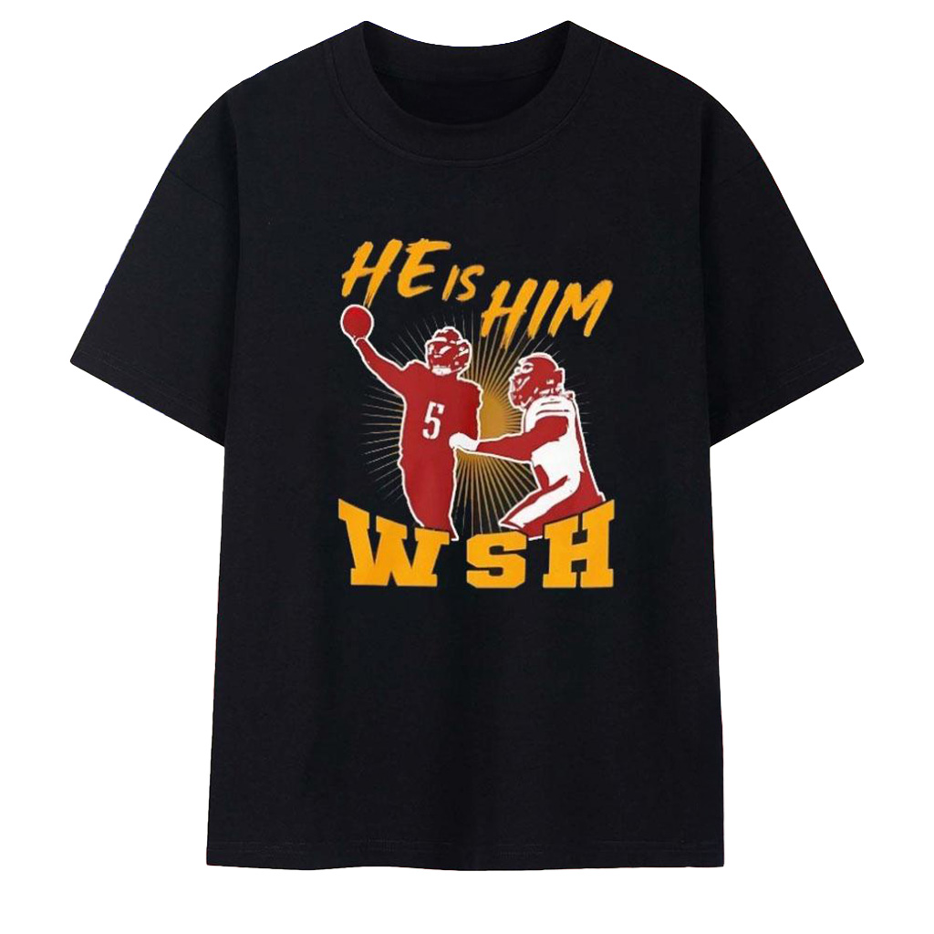 Jayden Daniels He Is Him WSH T-Shirt Jayden Daniels Merch Football Gifts For Men-1