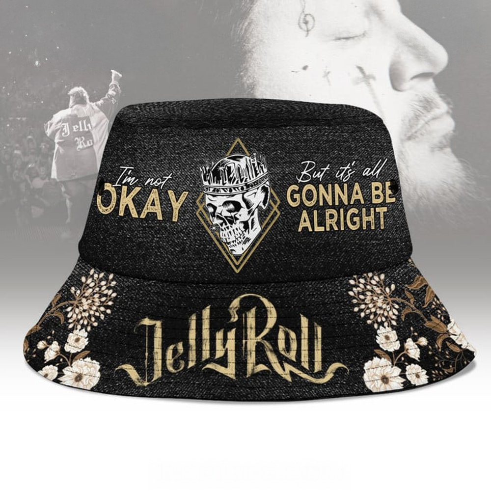 Jelly Roll Im Not Okay Bucket Hat Jelly Roll Merch Father's Day Presents For Dad To Be-1
