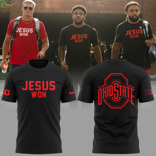 Jesus Won Ohio State Football T-Shirt Unique Gifts For Football Fans-1
