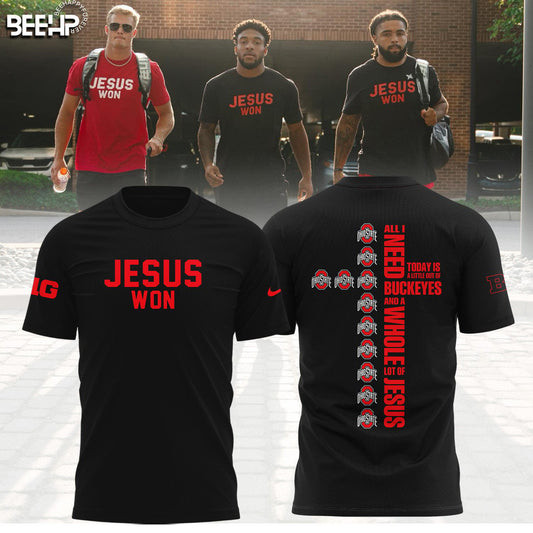 Jesus Won Ohio State Football T-Shirt Unique Gifts For Football Lovers-1