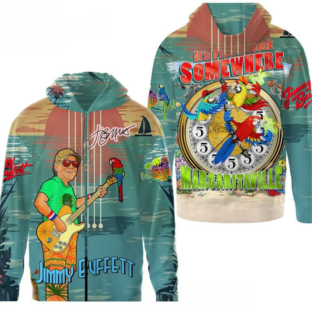 Jimmy Buffett Escape To Margaritaville Zip Hoodie 2025 Father's Day Gifts For Grandpa-1 Jimmy Buffett Escape To Margaritaville Zip Hoodie 2025 Father's Day Gifts For Grandpa-1