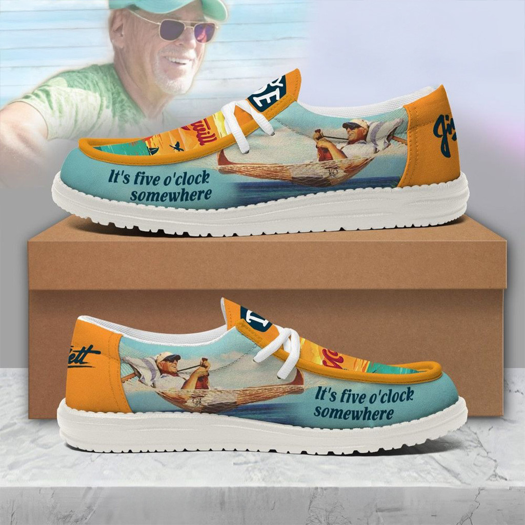 Jimmy Buffett It's 5 O'clock Somewhere New 2025 Hey Dude Shoes Jimmy Buffett Merch Dad Gifts-1 Jimmy Buffett It's 5 O'clock Somewhere New 2025 Hey Dude Shoes Jimmy Buffett Merch Dad Gifts-1