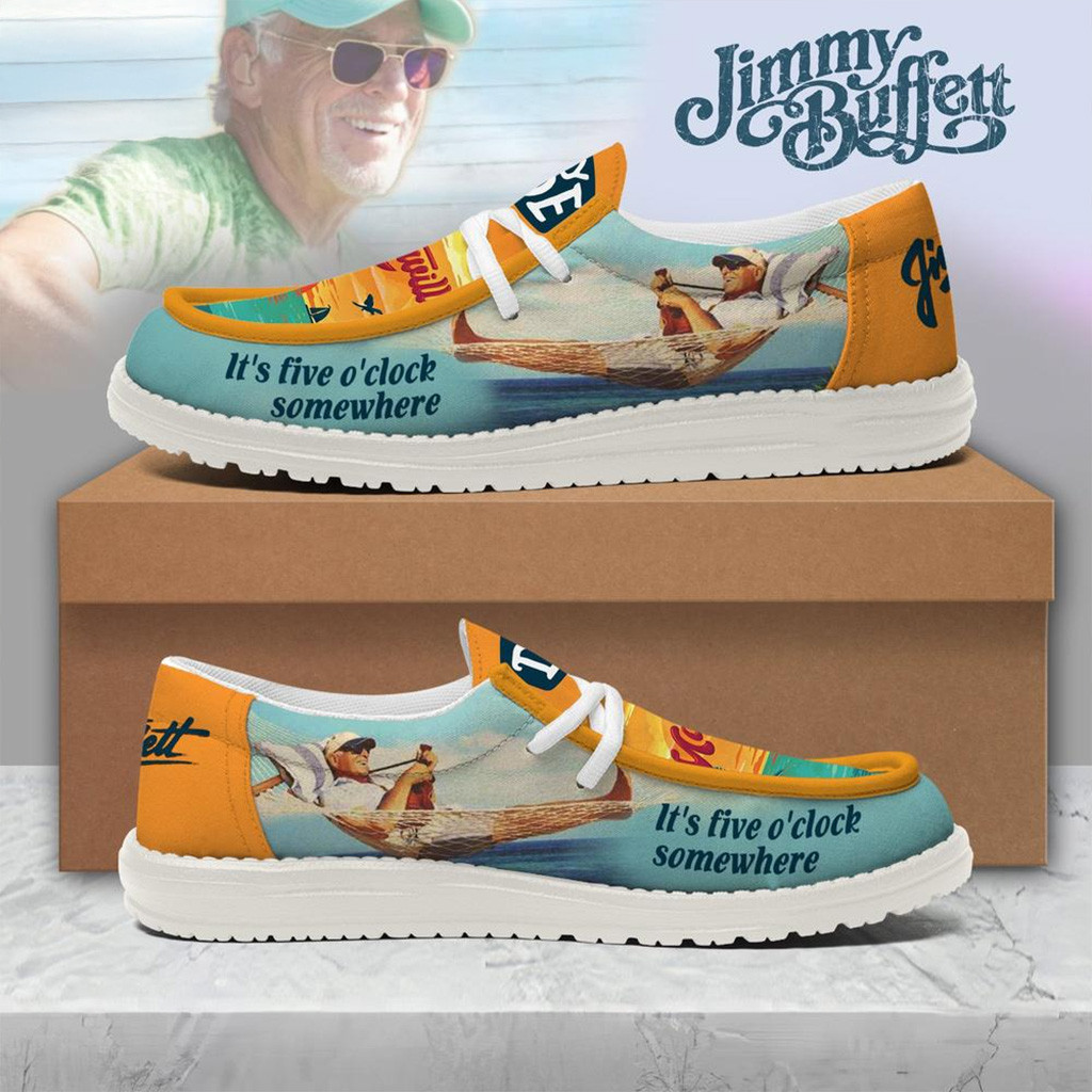 Jimmy Buffett It's Five O'Clock Somewhere Hey Dude Shoes Gifts For Music Lovers-1