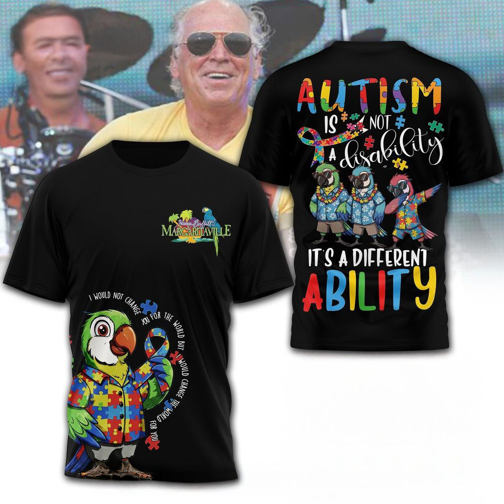 Jimmy Buffett Margaritaville Autism Awareness 2025 Shirt Father's Day Gifts For Grandpa-1