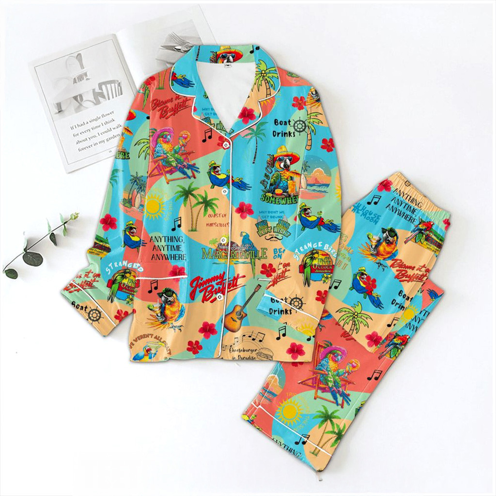 Jimmy Buffett Pajamas Set Jimmy Buffett Merch Best Christmas Gifts For Mom Music Lovers-1