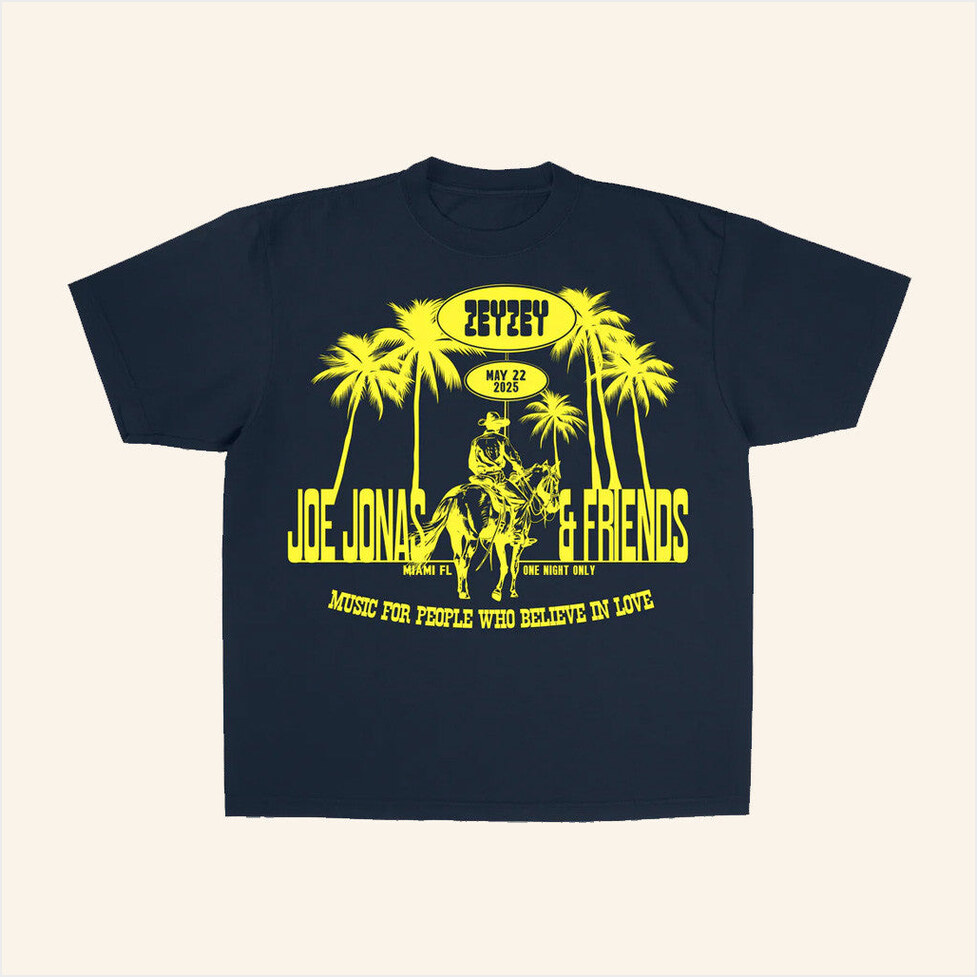 Joe Jonas Merch Miami Navy T-Shirt Gifts For Girlfriend Birthday Gifts For Fans-1