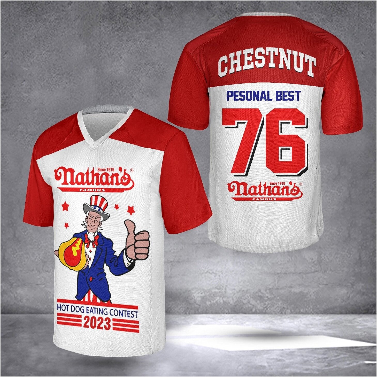 Joey Chestnut Jersey Personal Best 76 Hotdogs Eating Contest 2023 Eater Winner Merch Apparel-1 Joey Chestnut Jersey Personal Best 76 Hotdogs Eating Contest 2023 Eater Winner Merch Apparel-1