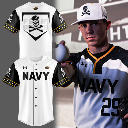 Jolly Rogers Navy Midshipmen Baseball Jersey Best Gift For Football Lovers-1