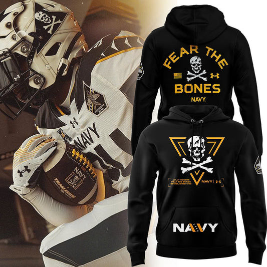 Jolly Rogers Navy Midshipmen Football Hoodie Football Themed Gifts-1