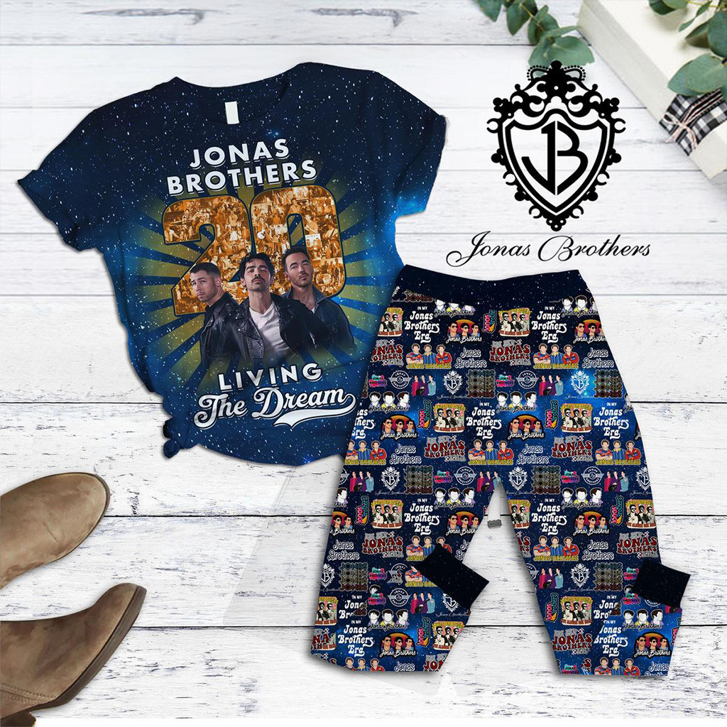 Jonas Brothers 20 Years Living The Dream Tour Pajamas Set Jonas Brothers Merch Gifts For Fans-1