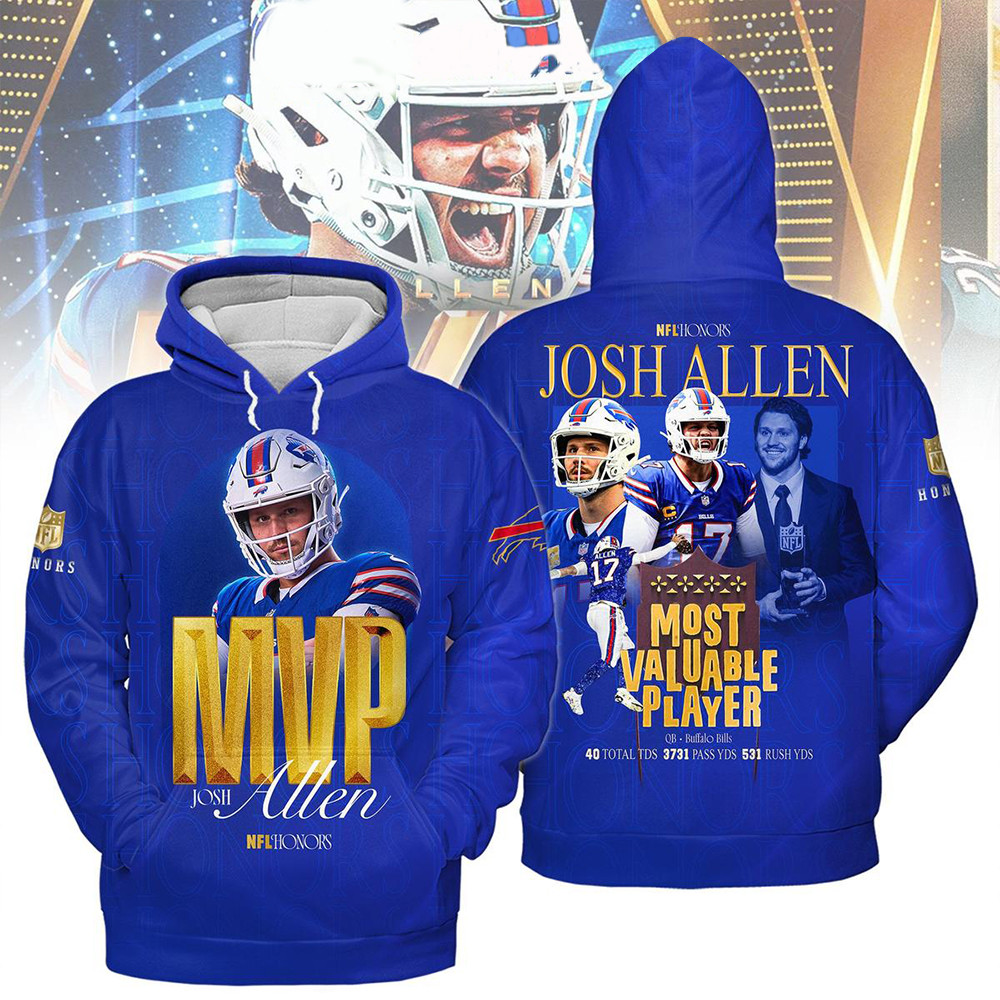 Josh Allen MVP Honors Buffalo Bills Hoodie Best Gifts For Football Fans-1