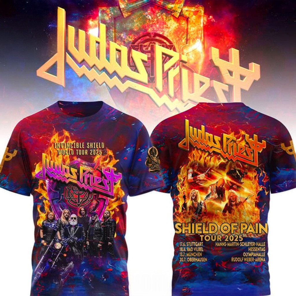 Judas Priest Shield Of Pain Tour 2025 T-Shirt Gifts For Judas Priest Fans-1