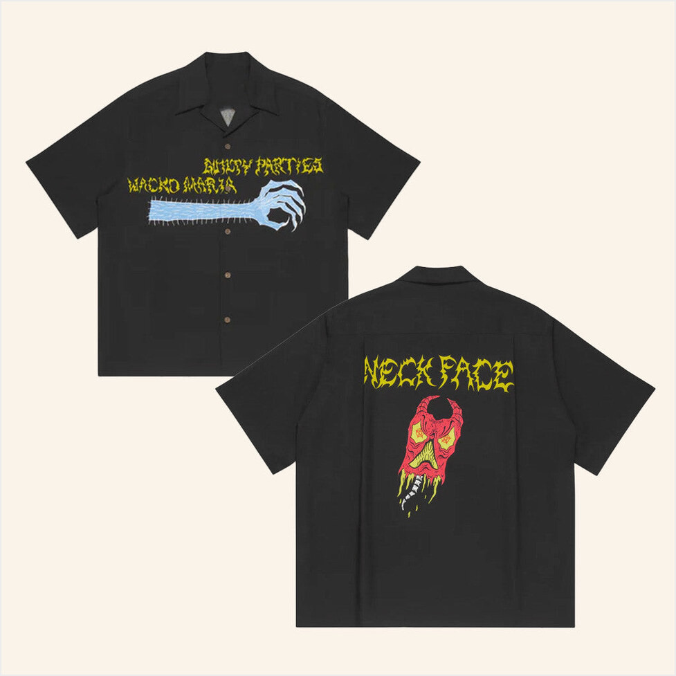 Juice Merch Neck Face Hawaiian Black Shirt Gifs For Boyfriend Birthday Gifts For Friends-1