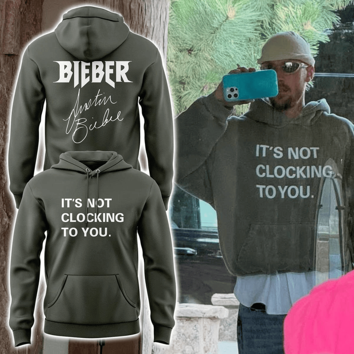 Justin Bieber Its Not Clocking To You Hoodie Fan Merch Gifts For Husband-1