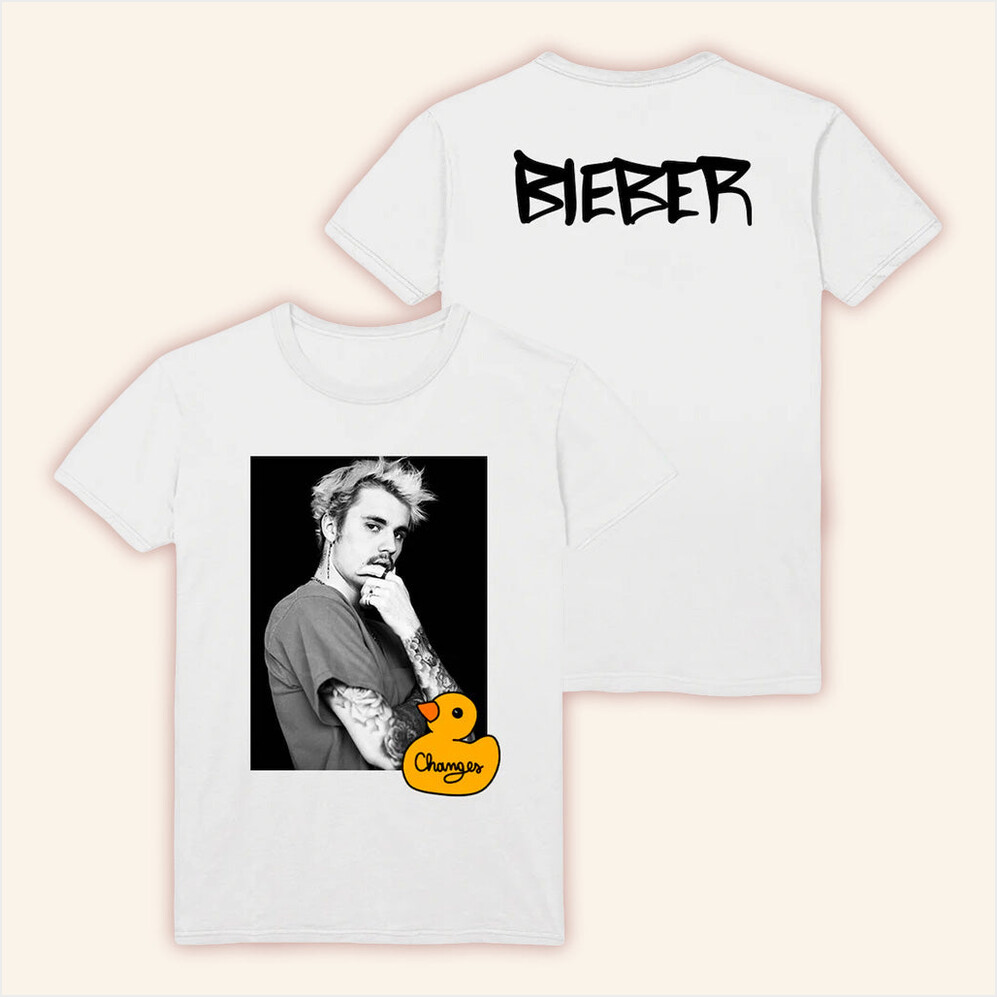 Justin Bieber Merch Changes Duck Photo T-Shirt Unique Gift For Boyfriend Gifts For Besties-1
