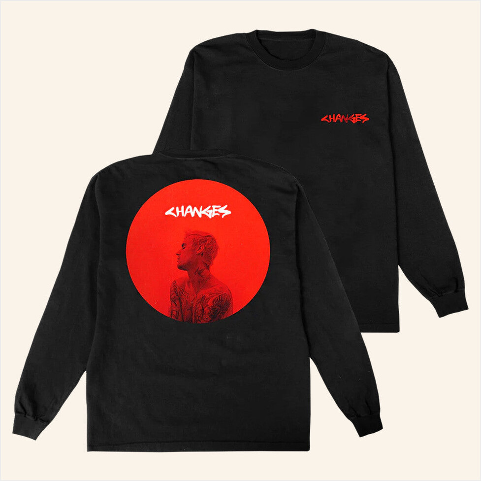 Justin Bieber Merch Changes Photo Long Sleeve T-Shirt Gift Ideas For Dudes Gifts For Fans-1