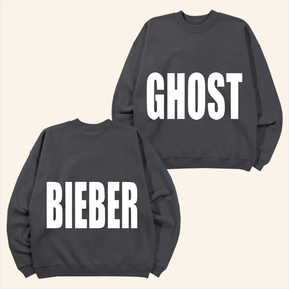 Justin Bieber Merch Ghost Bieber Crewneck Sweatshirt Birthday Gifts For Boyfriend Gifts For BFF-1