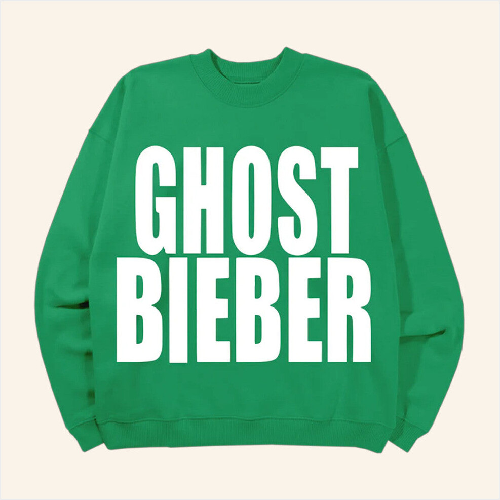 Justin Bieber Merch Ghost Bieber Crewneck Sweatshirt Birthday Gifts For Friends Gifts For Her-1