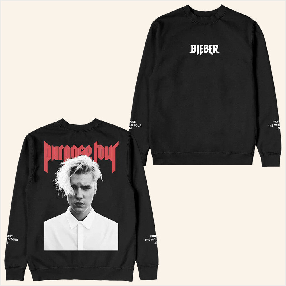 Justin Bieber Merch Purpose Tour Crewneck Sweatshirt Birthday Gift For Fans Gifts For Fans-1 Justin Bieber Merch Purpose Tour Crewneck Sweatshirt Birthday Gift For Fans Gifts For Fans-1