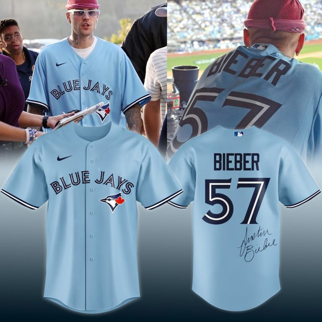 Justin Bieber x Toronto Blue Jays Signature Jersey Jays Merch Gifts For Baseball Fans-1