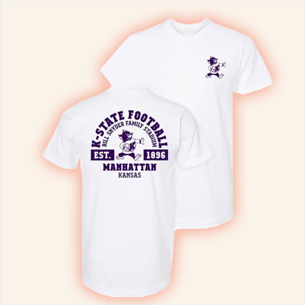 K-State Sports Shop Merch K-State Wildcats White Summit Sportswear Stripe The Stadium Short Sleeve T Shirt-1