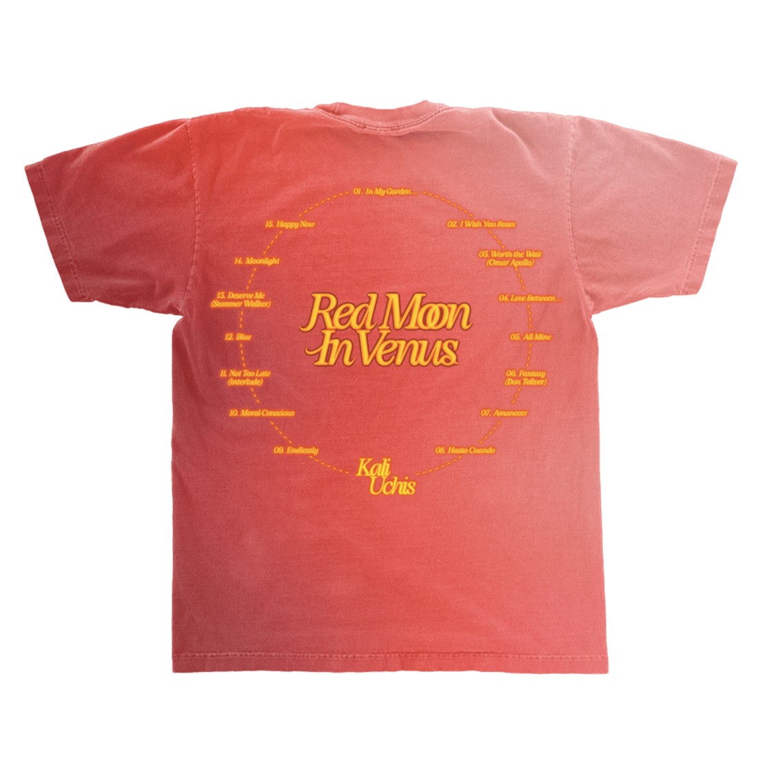 Kali Uchis Merch Ombre Red Moon in Venus Anniversary T-Shirt Top 10 Mother's Day Gift Ideas-1