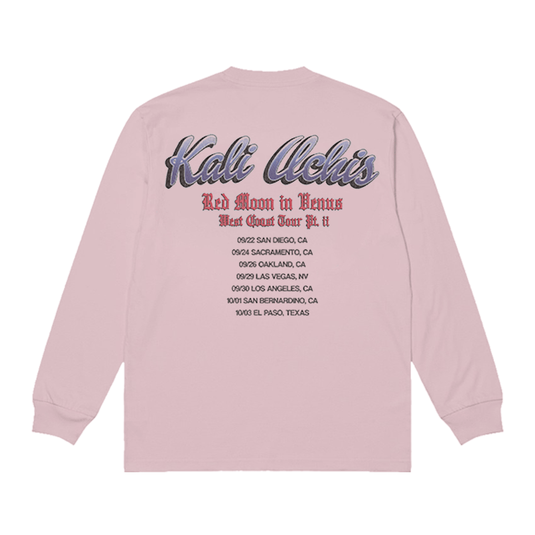 Kali Uchis Merch RMIV West Coast Tour Pink Long Sleeve Shirt Thoughtful Mother's Day Gifts-1 Kali Uchis Merch RMIV West Coast Tour Pink Long Sleeve Shirt Thoughtful Mother's Day Gifts-1