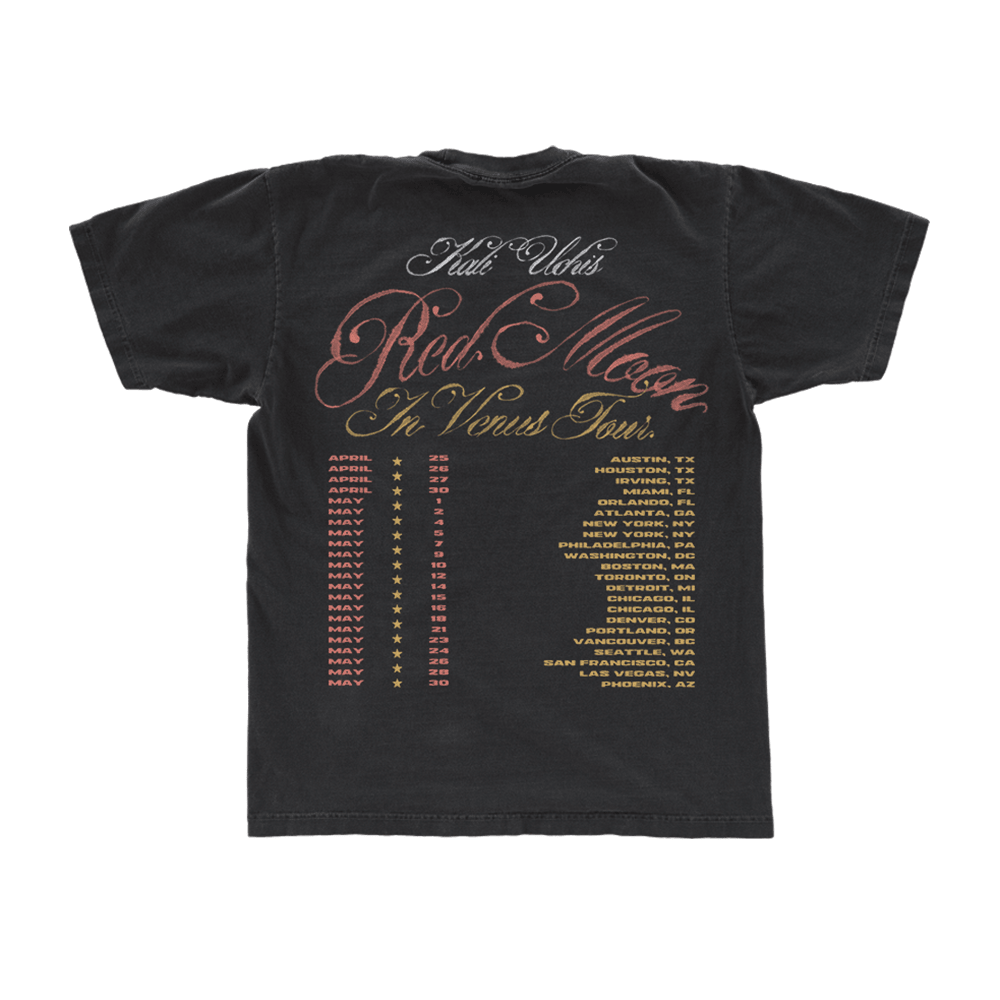 Kali Uchis Merch Red Moon in Venus Black Tour T-Shirt Good Mothers Day Gifts For Music Fans-1