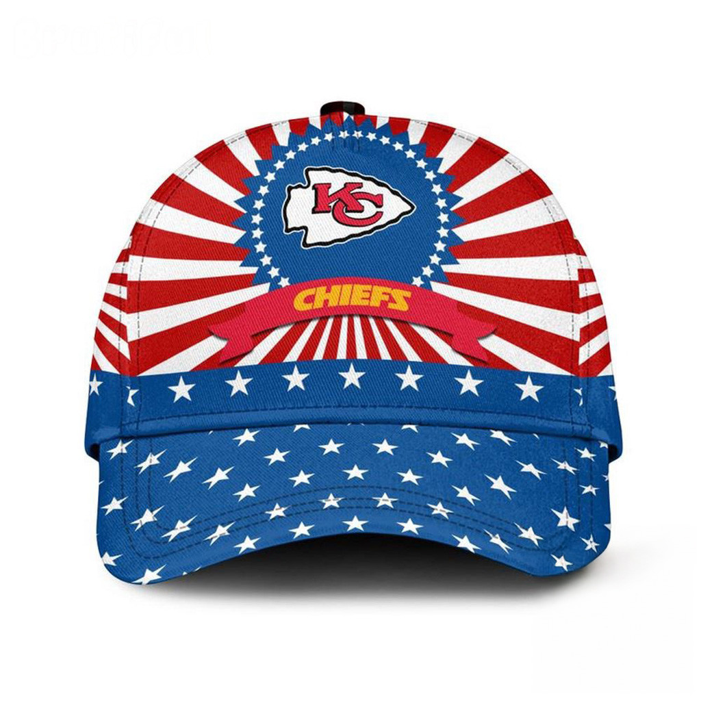 Kansas City Chiefs American Flag Pattern Independence Day Hat Chiefs Merch Gifts For Football Fan-1