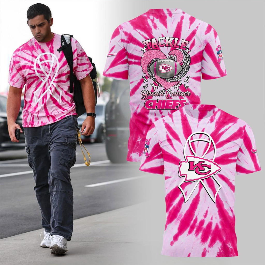 Kansas City Chiefs Breast Cancer 2025 T-Shirt Chiefs Merch Christmas Gift Ideas For Her-1