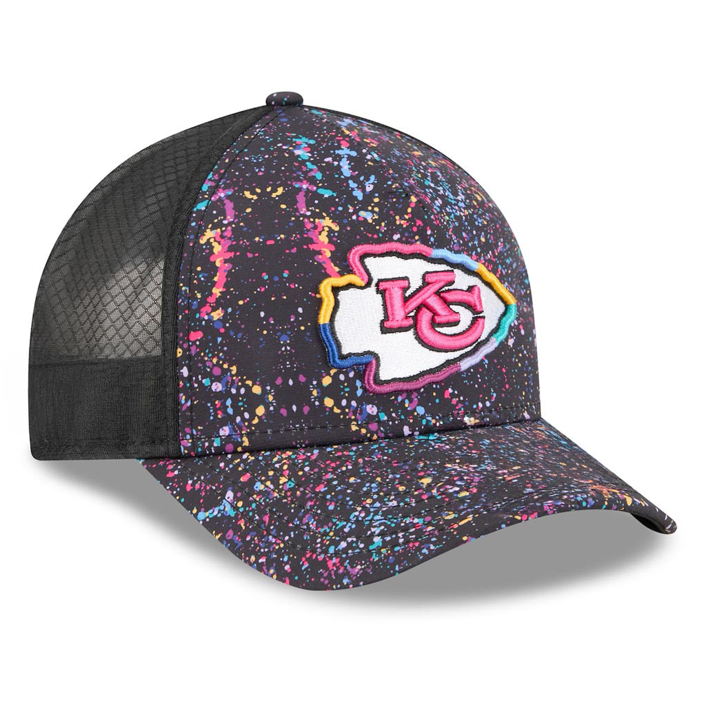 Kansas City Chiefs Crucial Catch NFL Trucker Hat 2025 Rainbow Chiefs Merch Fan Gifts-1