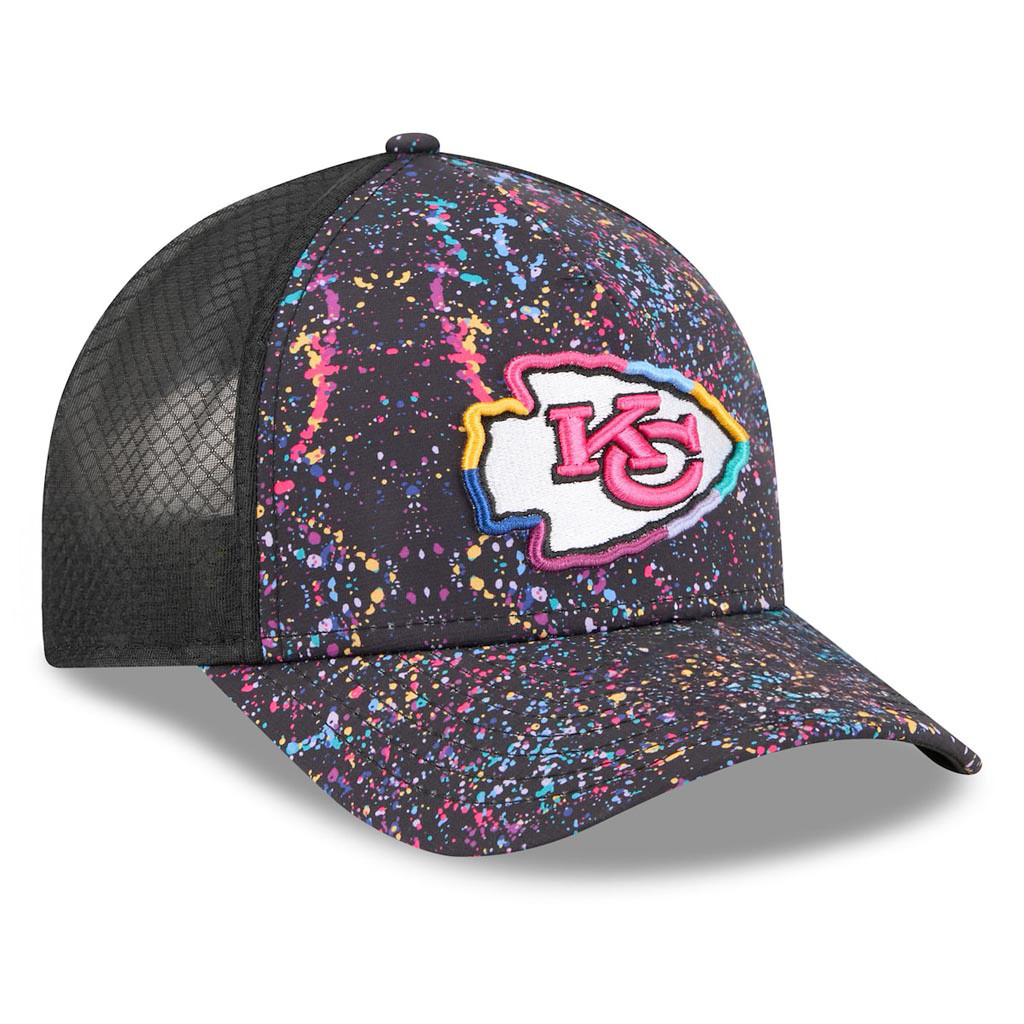 Kansas City Chiefs Crucial Catch NFL Trucker Hat 2025 Rainbow Chiefs Merch Gift For Dad-1