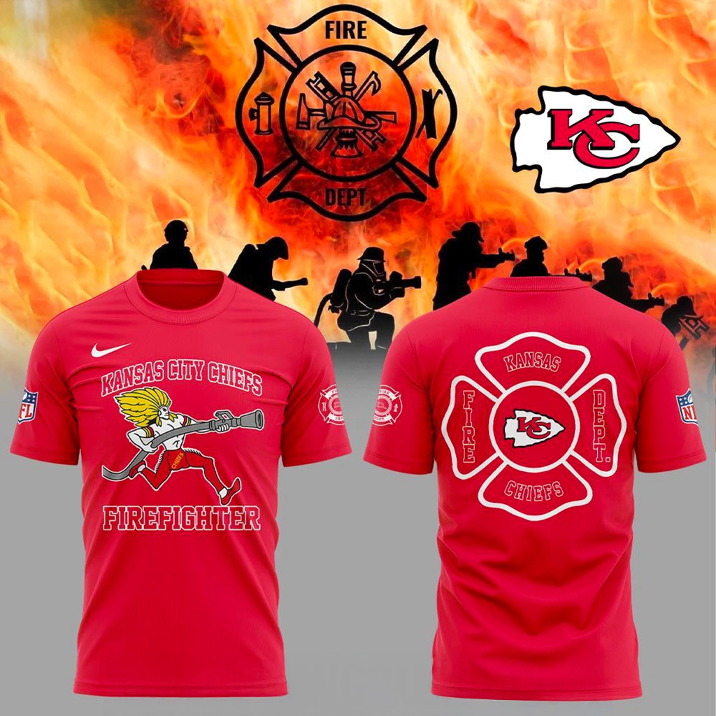 Kansas City Chiefs Firefighter Appreciation 2025 T-Shirt Chiefs Merch Gift For Dad-1