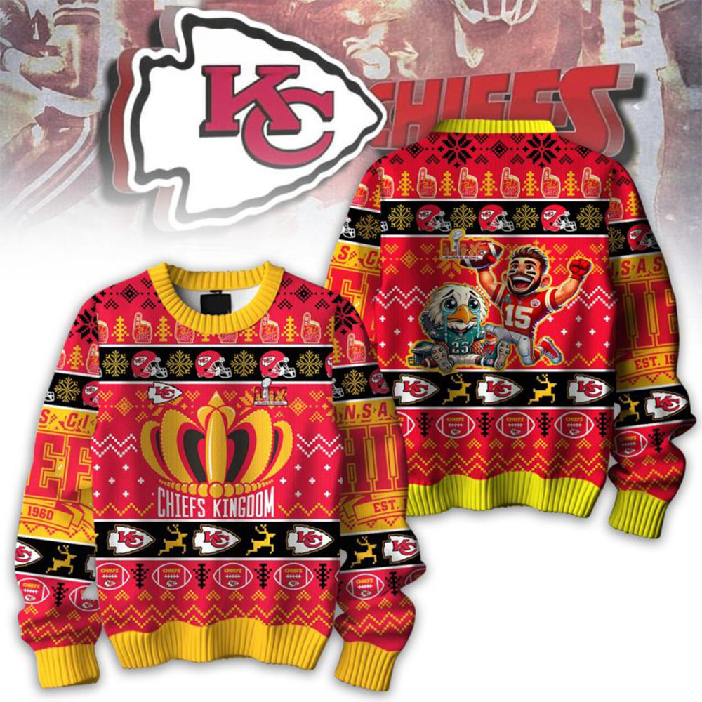 Kansas City Chiefs Kingdom Super Bowl Champions Ugly Sweater Best Gifts For Football Fans-1