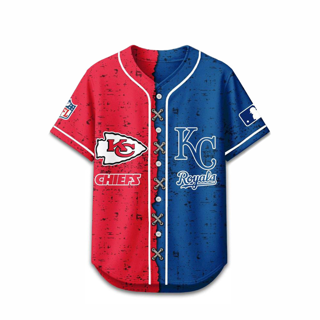 Kansas City Chiefs Mix Kansas City Royals Sporty New Design Baseball Jersey Fans Gift Ideas-1