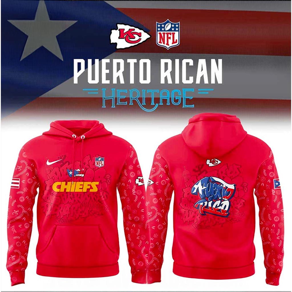 Kansas City Chiefs Puerto Rican Heritage Hoodie Chiefs Merch Best Gifts For NFL Fans-1