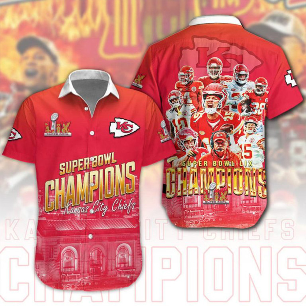 Kansas City Chiefs Super Bowl Champions 2025 Hawaiian Shirt Gift Ideas For Football Lovers-1