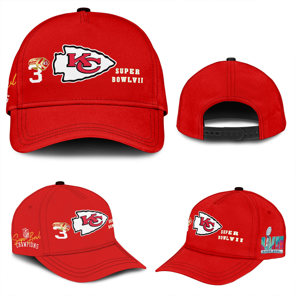 Kansas City Chiefs Super Bowl LVII Cap Football Related Gifts-1