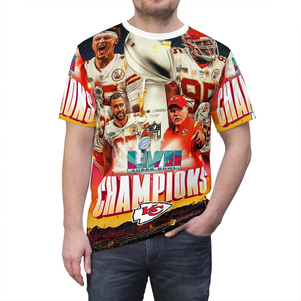 Kansas City Chiefs Super Bowl LVII T-Shirt Football Fan Gift Ideas-1