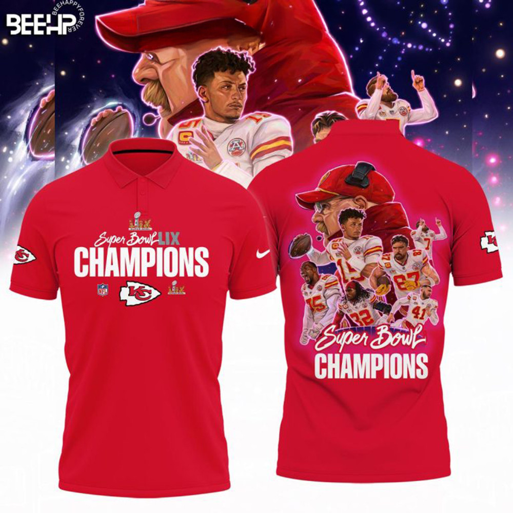 Kansas City Chiefs Super Bowl Lix Champions Legend Team Polo Shirt Fan Gift Ideas-1