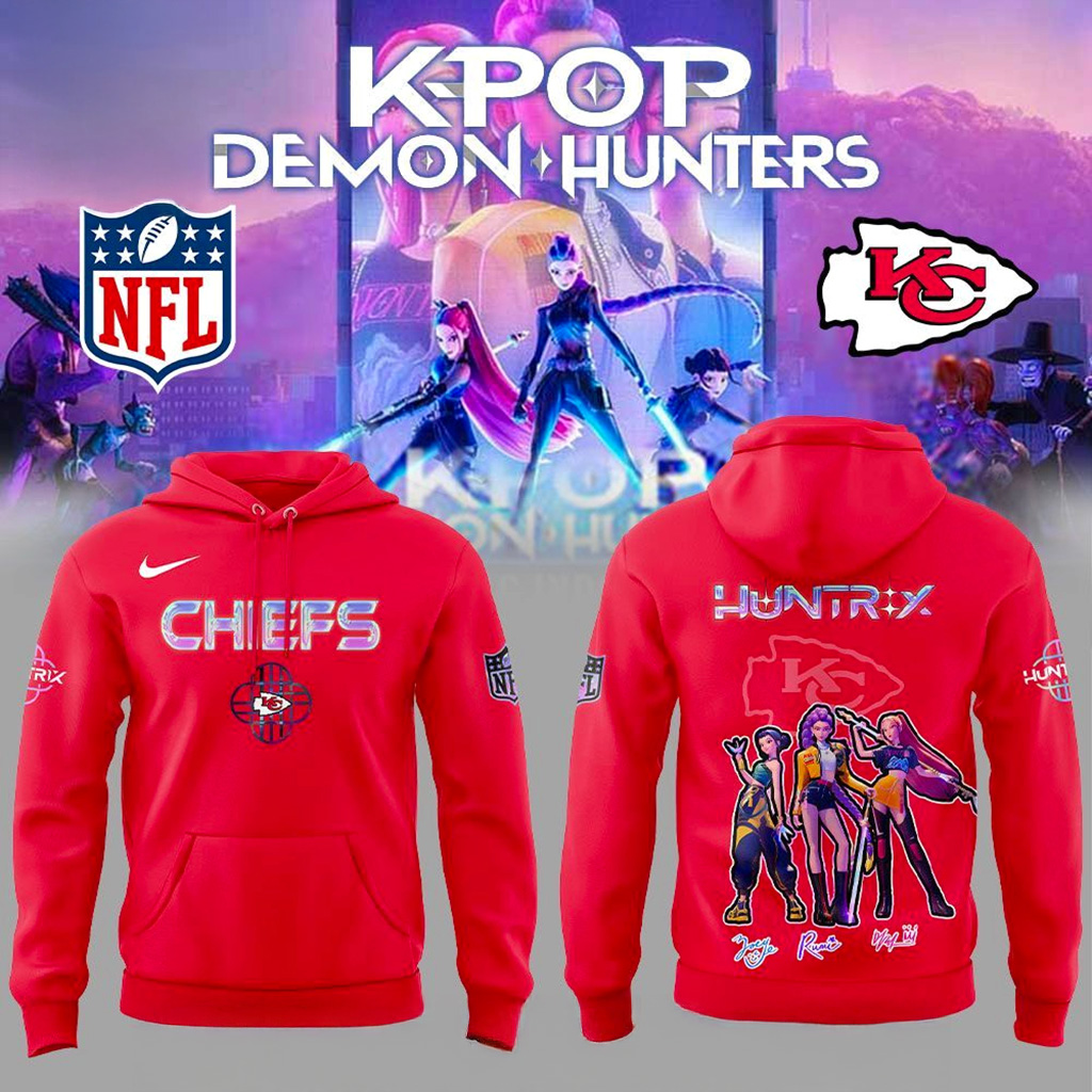 Kansas City Chiefs x KPop Demon Hunters Hoodie Chiefs Merch Best Gift For Football Lovers-1