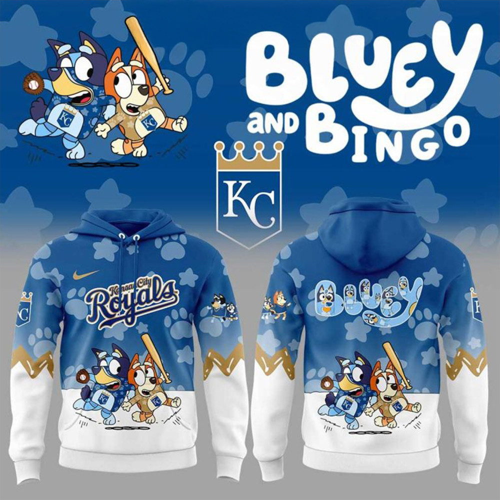 Kansas City Royals Bluey And Bingo Hoodie Presents For Basketball Fans-1