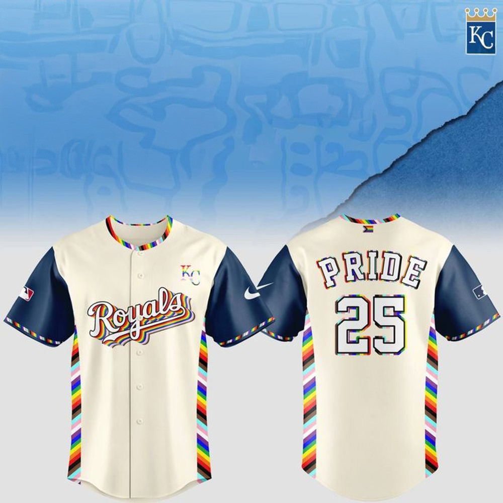Kansas City Royals MLB Pride Night 2025 Baseball Jersey Kansas City Royals Merch For Fans-1