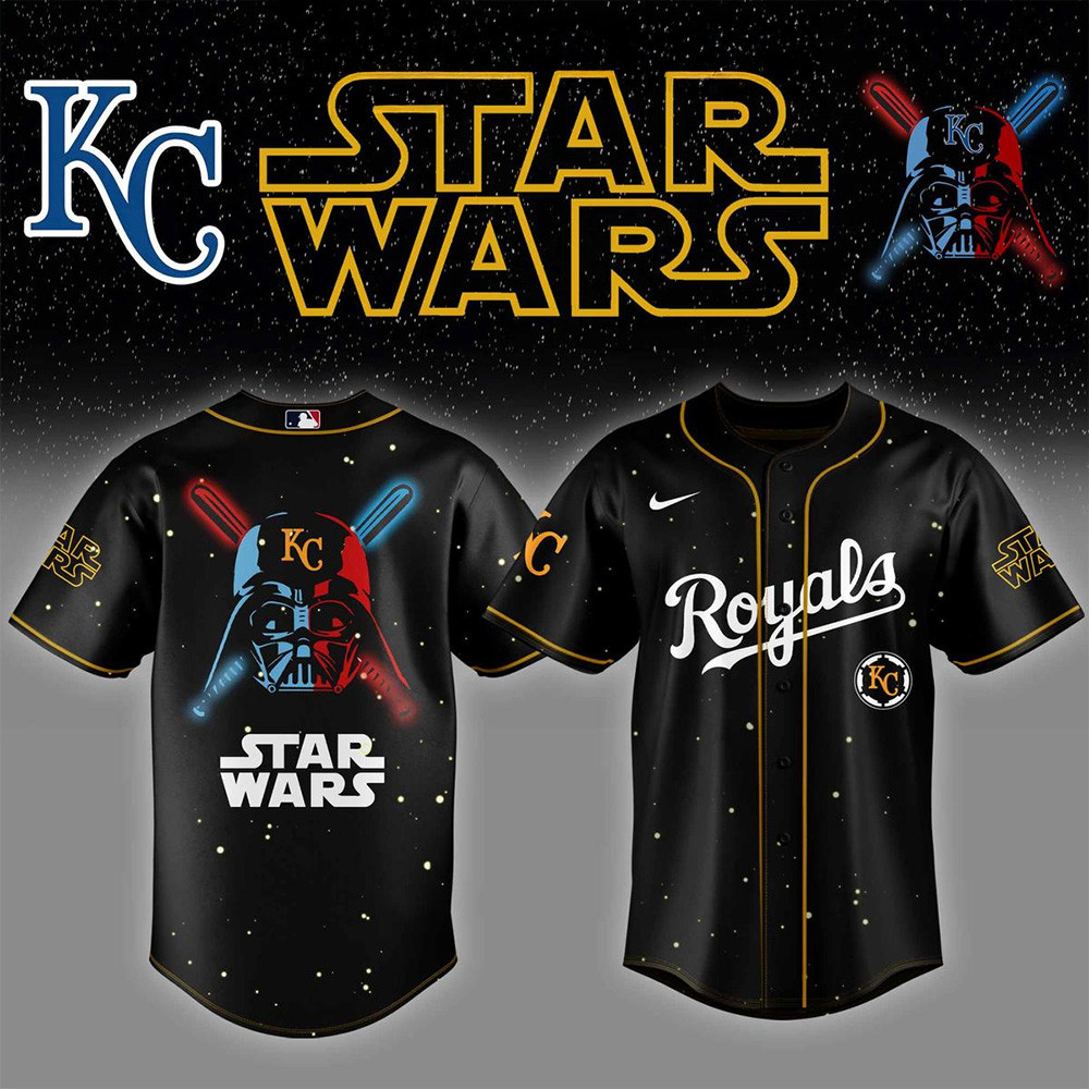 Kansas City Royals MLB x Star Wars 2025 Baseball Jersey Kansas City Royals Merch For Fans-1